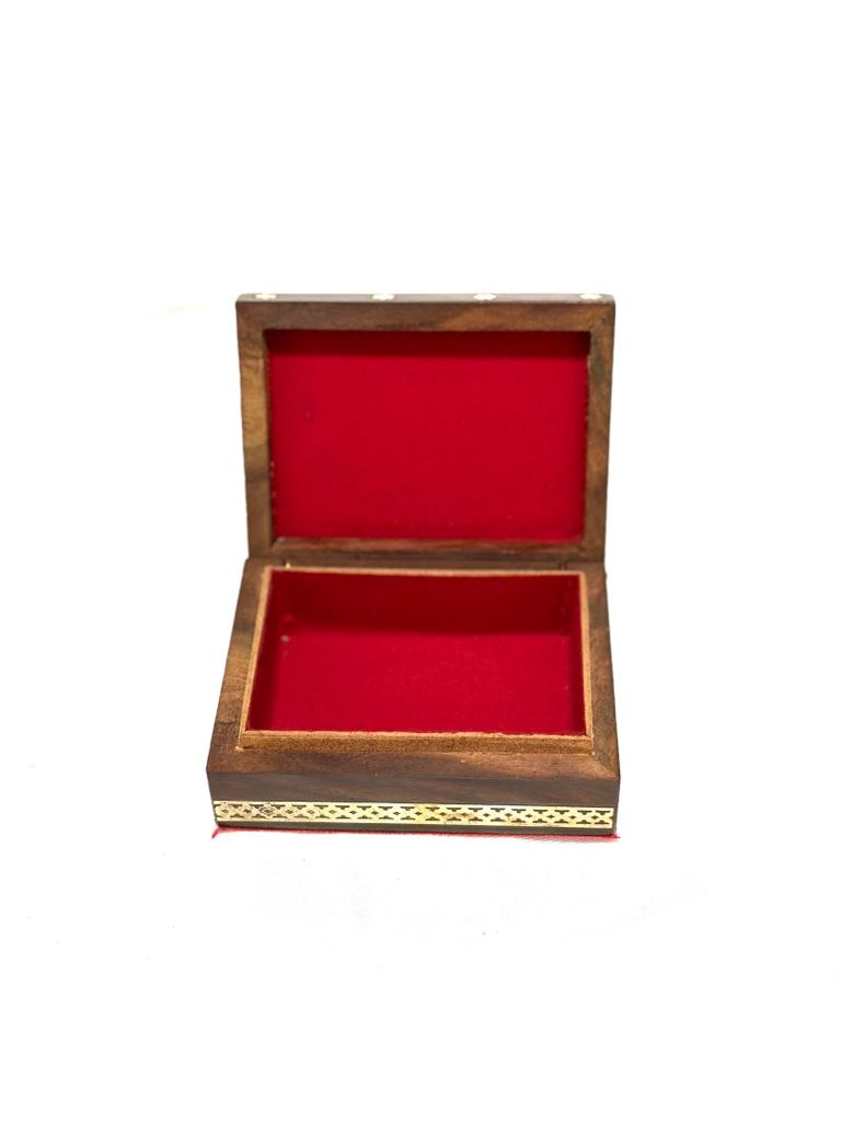 Mini Gemstones Artwork On Wooden Box Handmade In India By Tamrapatra