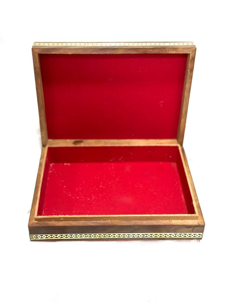 Gemstone Designer Jewelry Box Handcrafted Wooden Exclusive Art By Tamrapatra