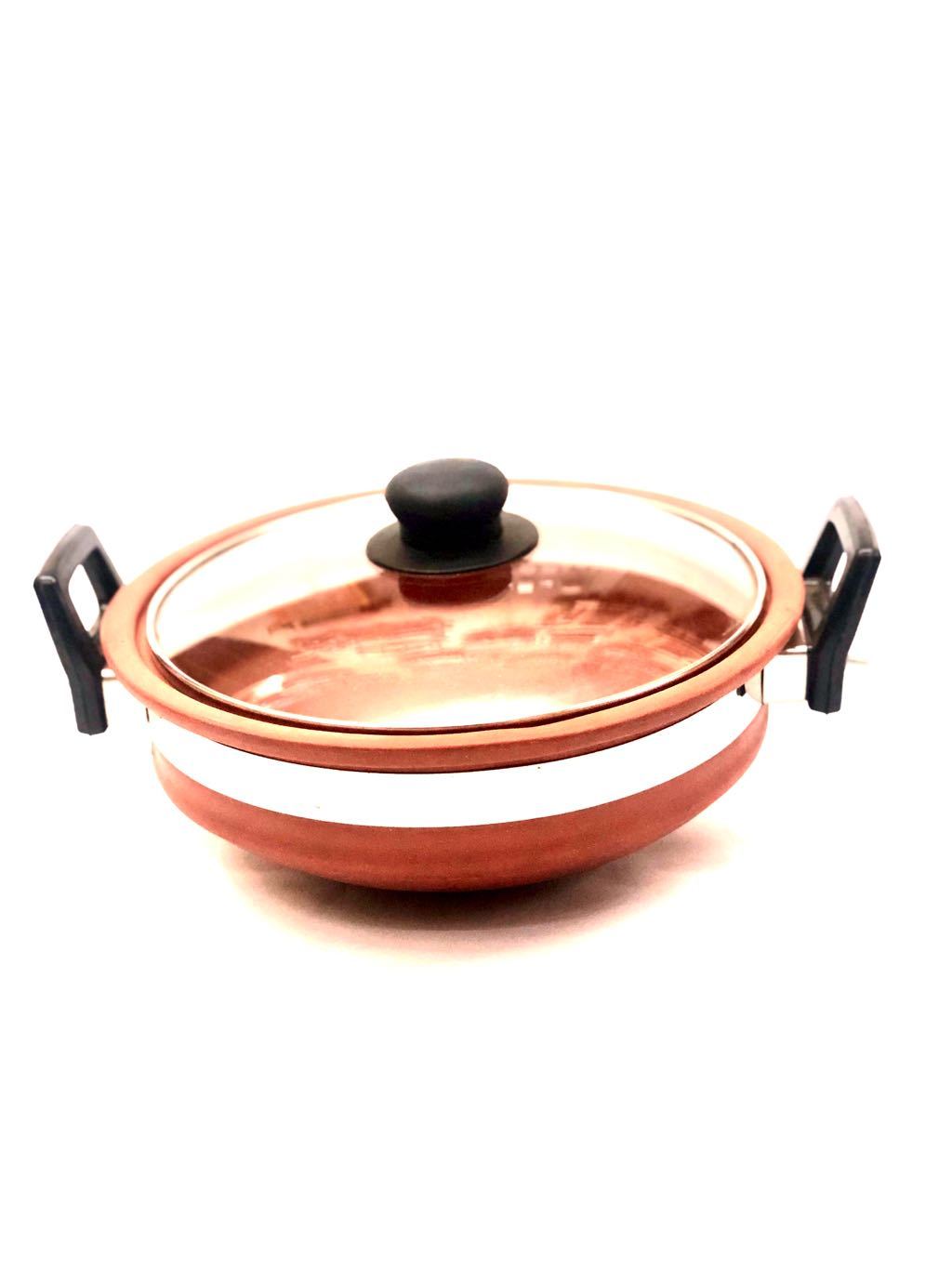 Clay Round Base Milk Curd Kadhai Storage Pot Earthenware New Tamrapatra - Tamrapatra