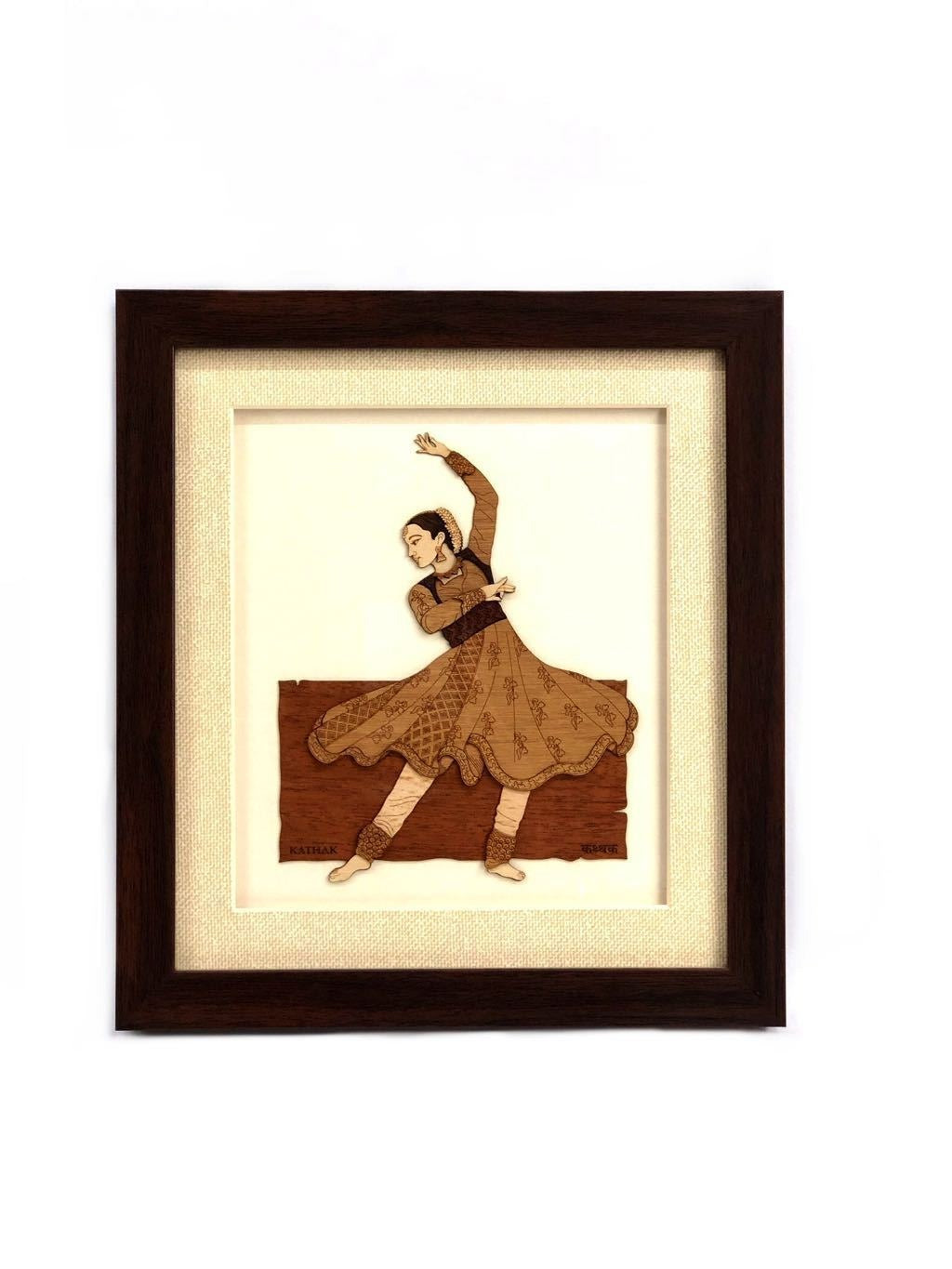 Kathak Bharatnatyam Kathakali Indian Dancer Carved From Wood Tamrapatra