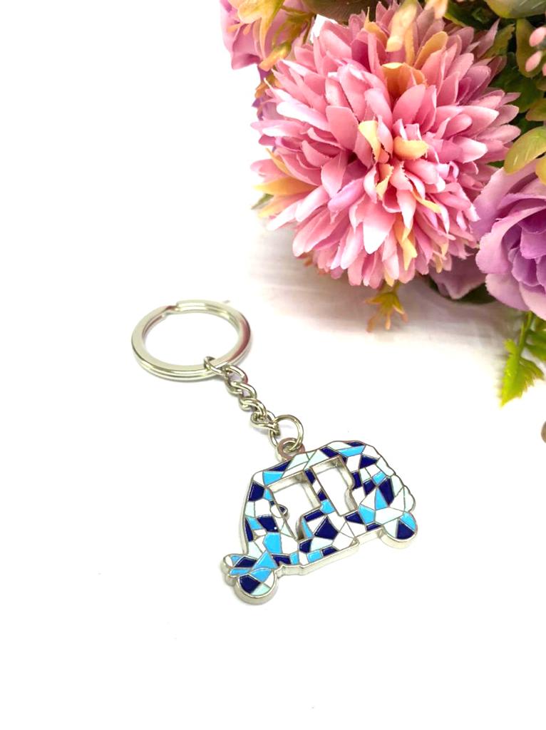Rickshaw Metal Key Chains Enamel Paint Premium Collection From Tamrapatra