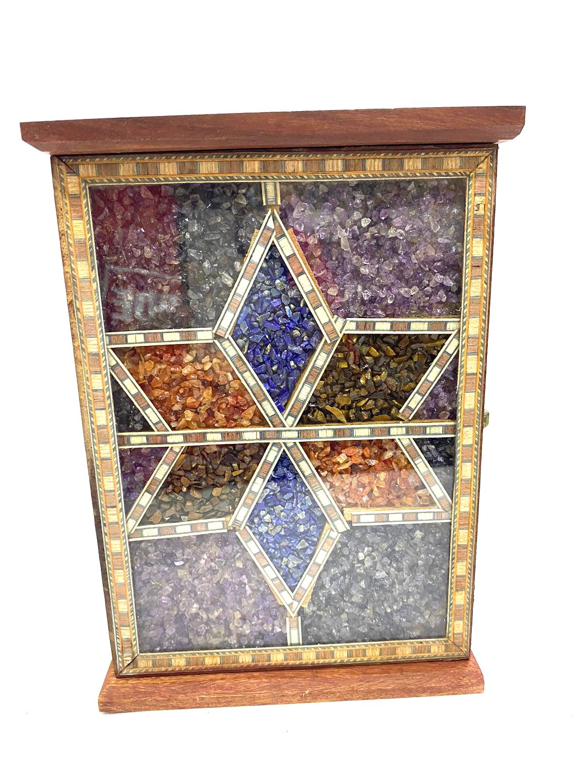 Gem Stones In Wooden Box Wall Decor & Key Utility Hanger Now By Tamrapatra