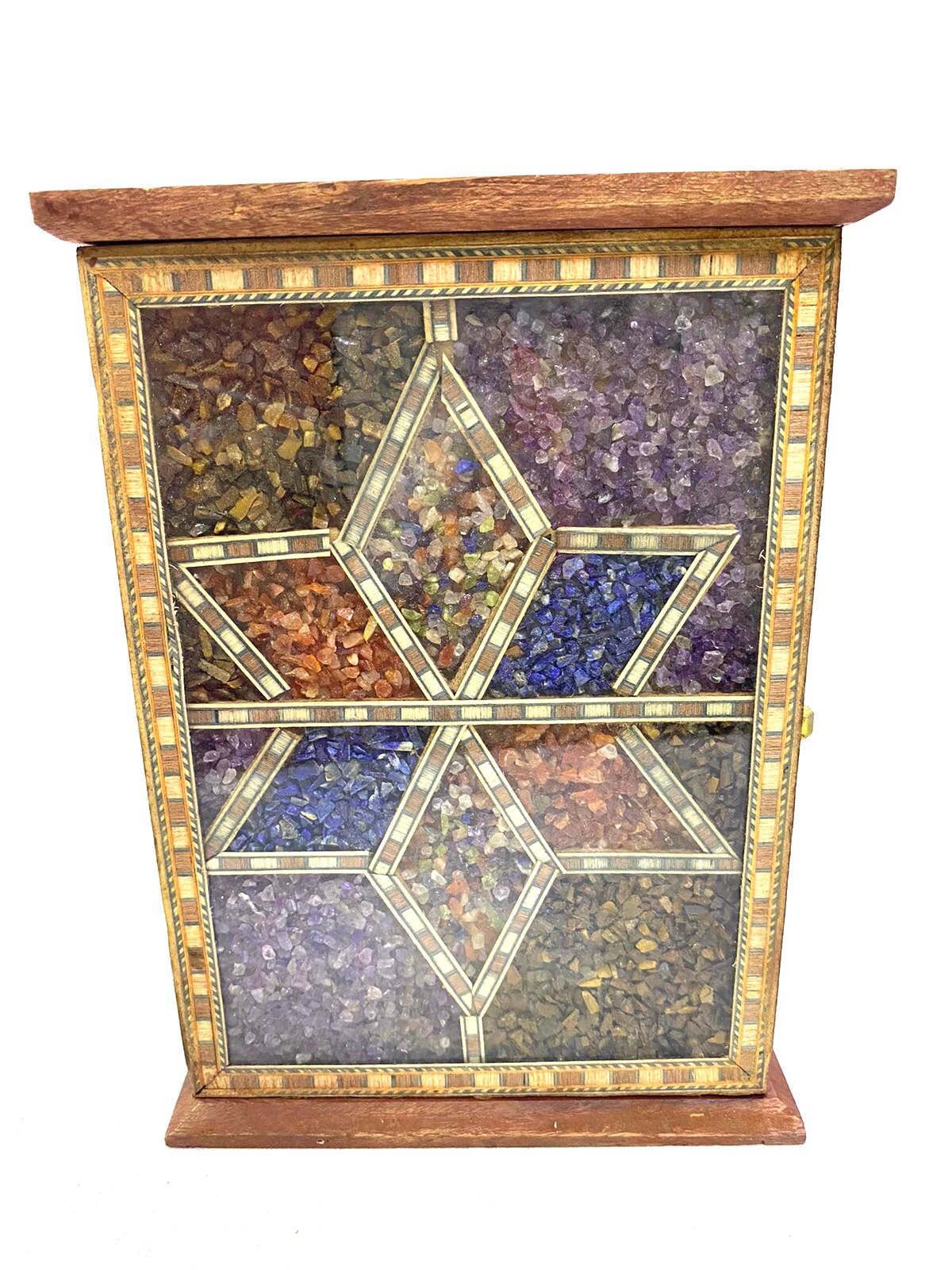 Gem Stones In Wooden Box Wall Decor & Key Utility Hanger Now By Tamrapatra