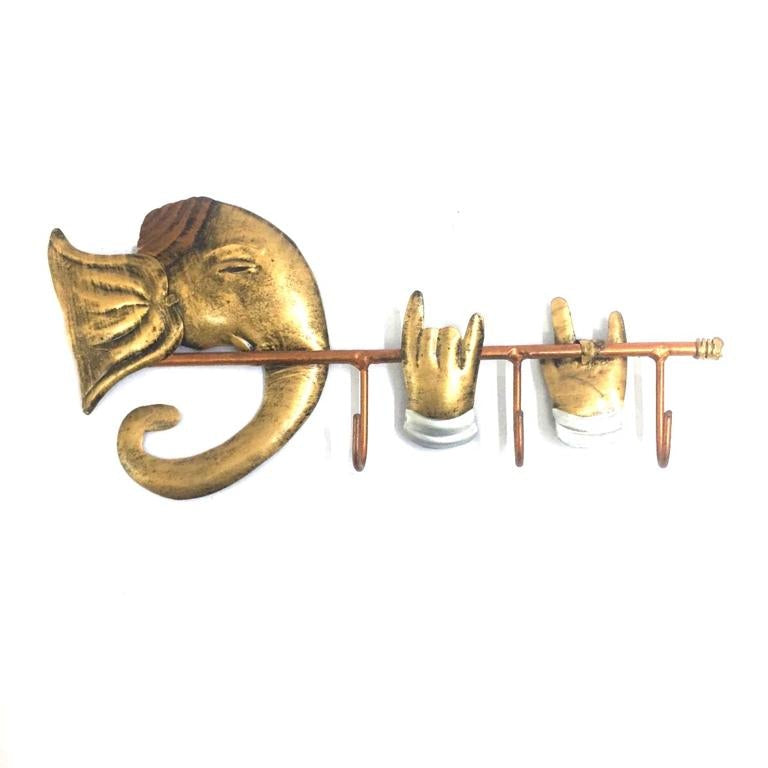 Ganesha Key Holder Wall Decor Utility Made of Iron Handicrafts Tamrapatra