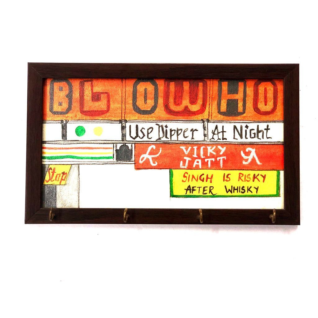 Use Dipper At Night Canvas Painted Singh Is Risky Key Holder Tamrapatra - Tamrapatra