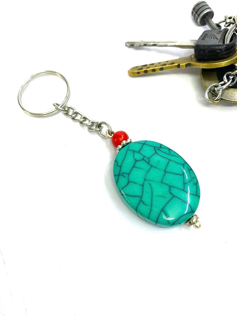 Fancy Stone Shaped Beads Keychains Beautiful Shades Designed By Tamrapatra