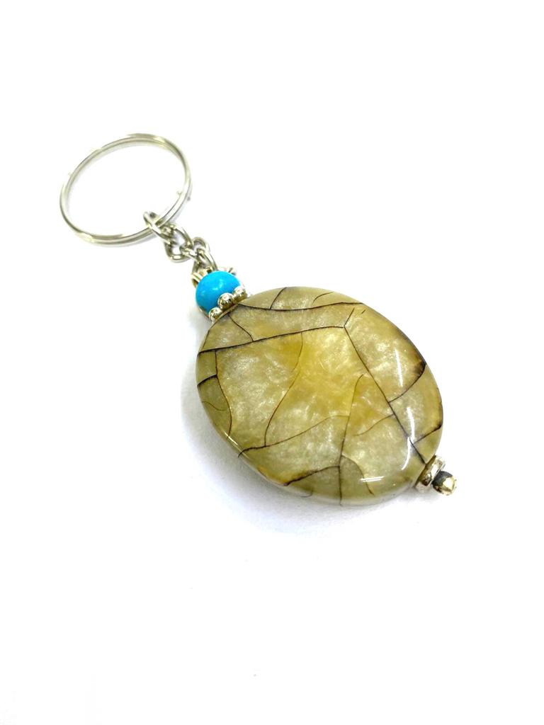 Fancy Stone Shaped Beads Keychains Beautiful Shades Designed By Tamrapatra