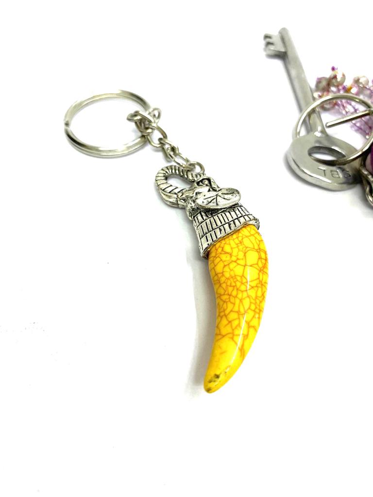 Designer Mix Keychains Gifts Horn Tooth Style In Various Shades By Tamrapatra