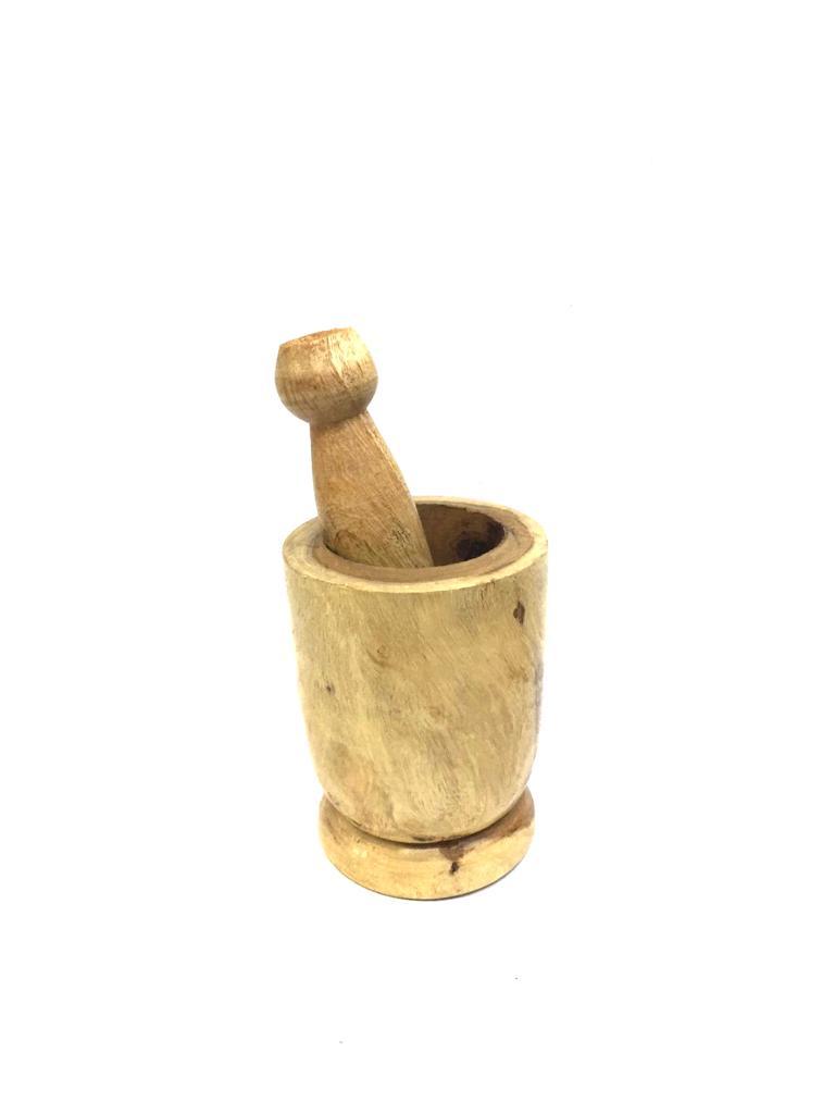 Mortar & Pestle Wooden Handicrafts Dinning Accessories From Tamrapatra