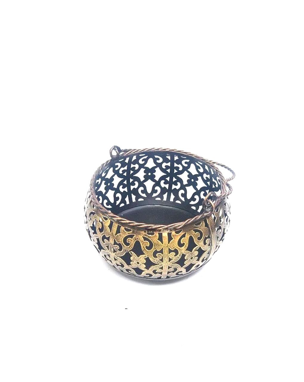 Metal Basket With Handle Carry & Showcase Antique Collection By Tamrapatra