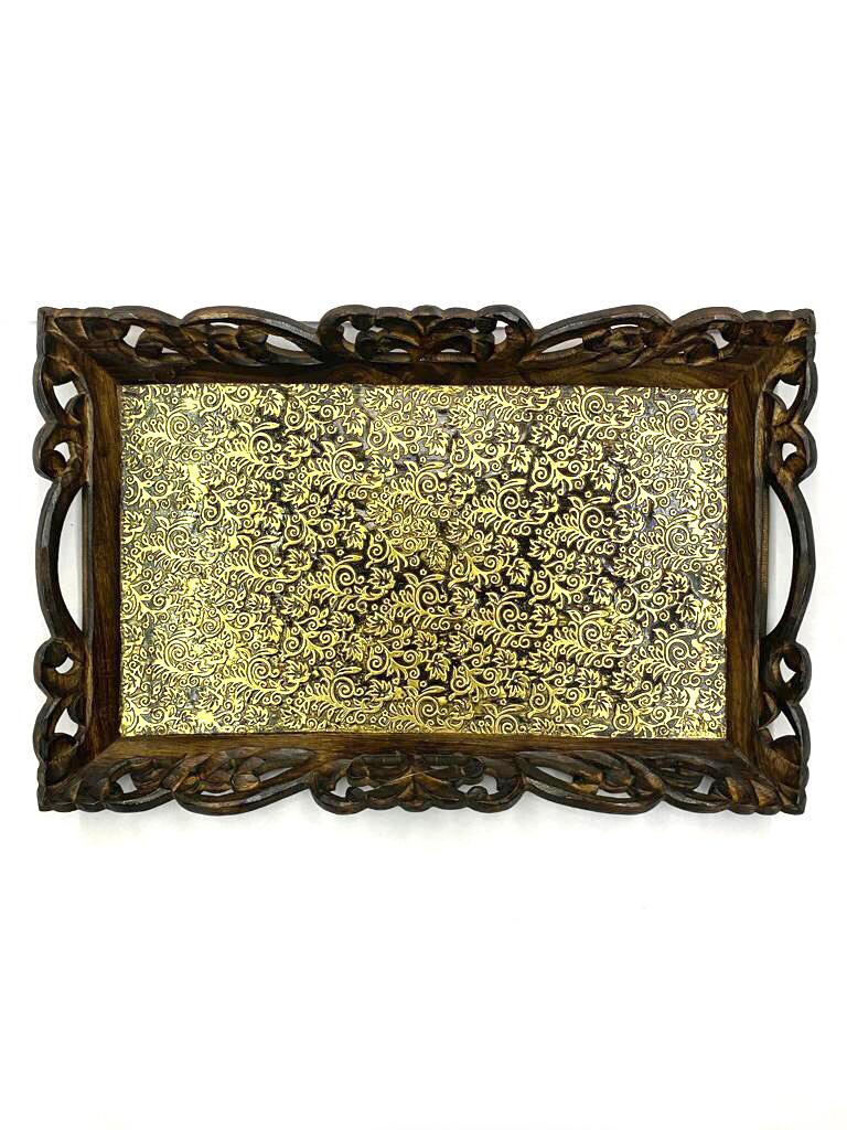 Brass Foil Fitted Tray Dinning & Gifting On Every Occasion By Tamrapatra - Tamrapatra
