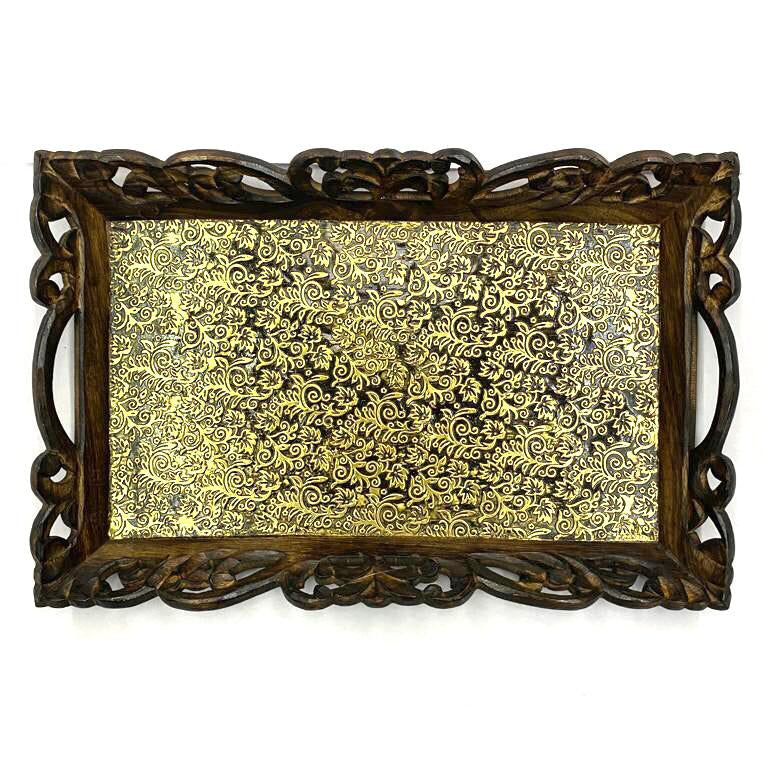 Brass Foil Fitted Tray Dinning & Gifting On Every Occasion By Tamrapatra - Tamrapatra
