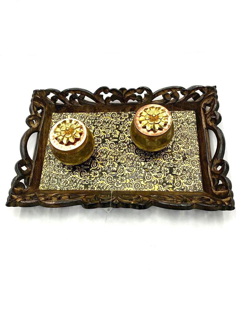 Brass Foil Fitted Tray Dinning & Gifting On Every Occasion By Tamrapatra - Tamrapatra