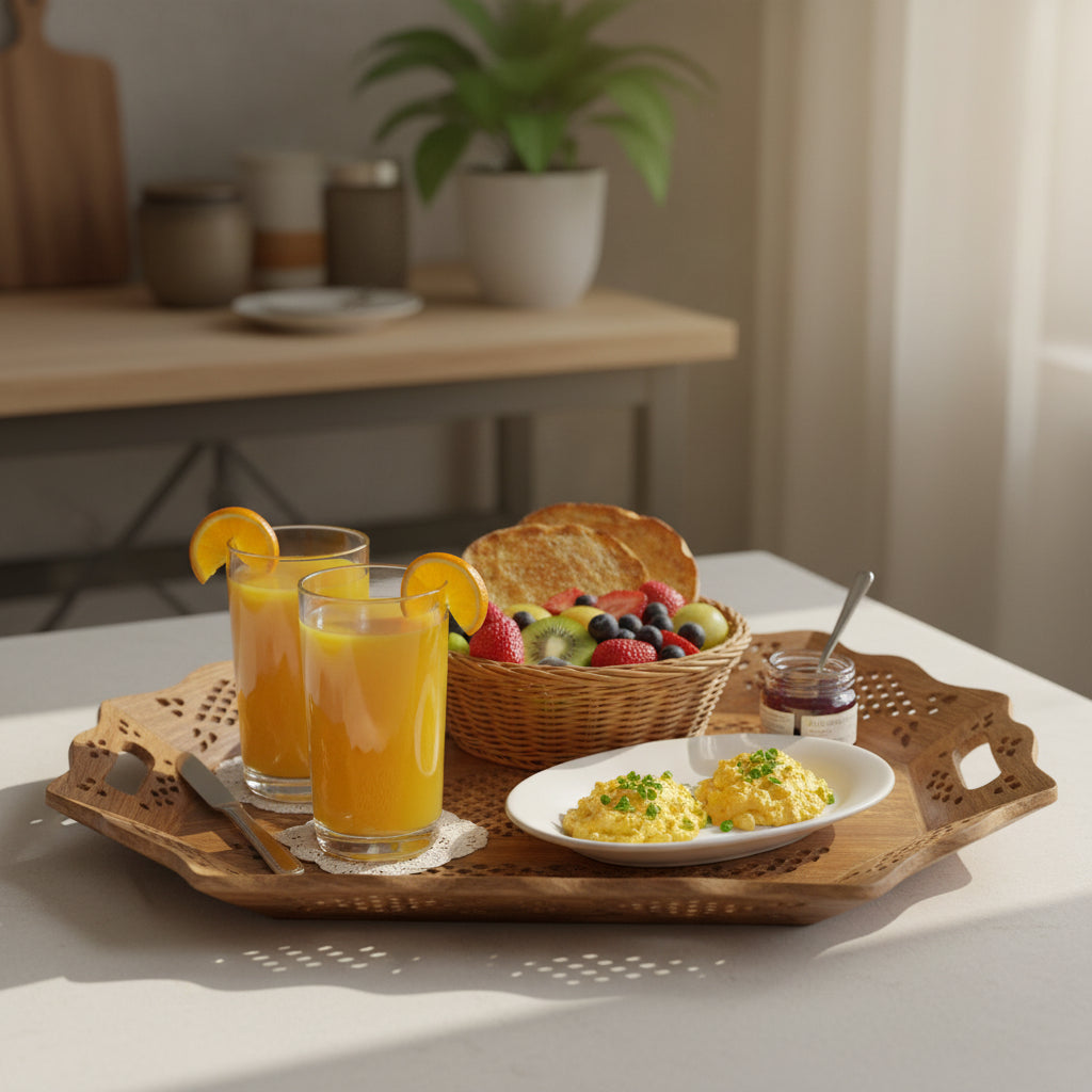 Fine Carving Wooden Trays In Exciting Designs For Kitchen Utility By Tamrapatra - Tamrapatra