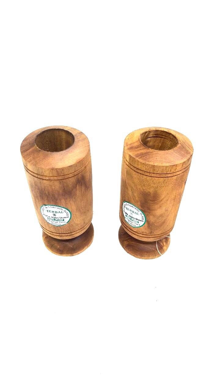 De-Tox Herbal Wooden Glasses Controls Diabetes Long Cups By Tamrapatra