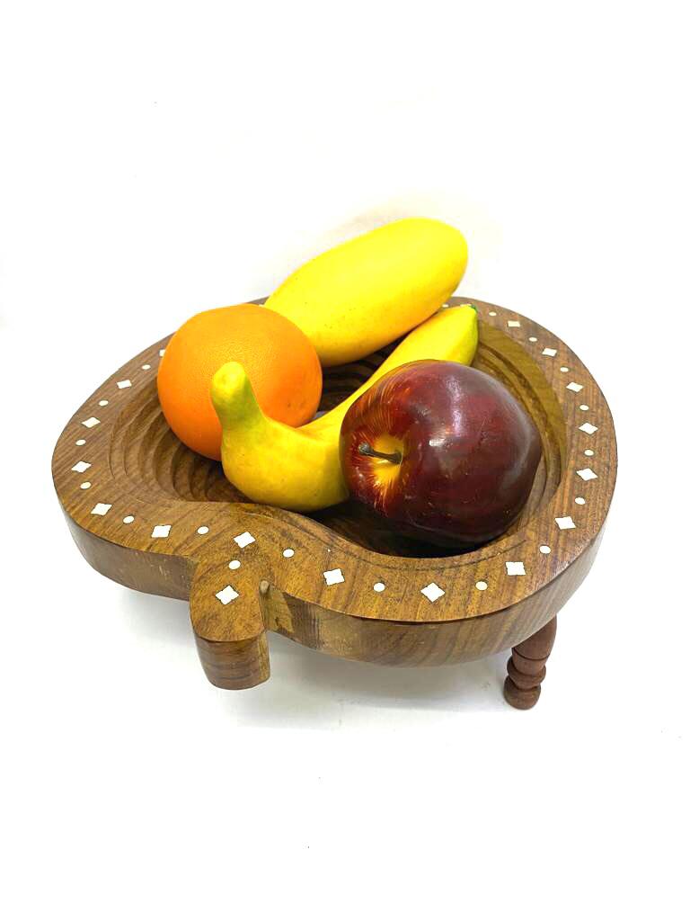 Wooden Unique Open & Close Stylish Platters Fruit Snacks From Tamrapatra