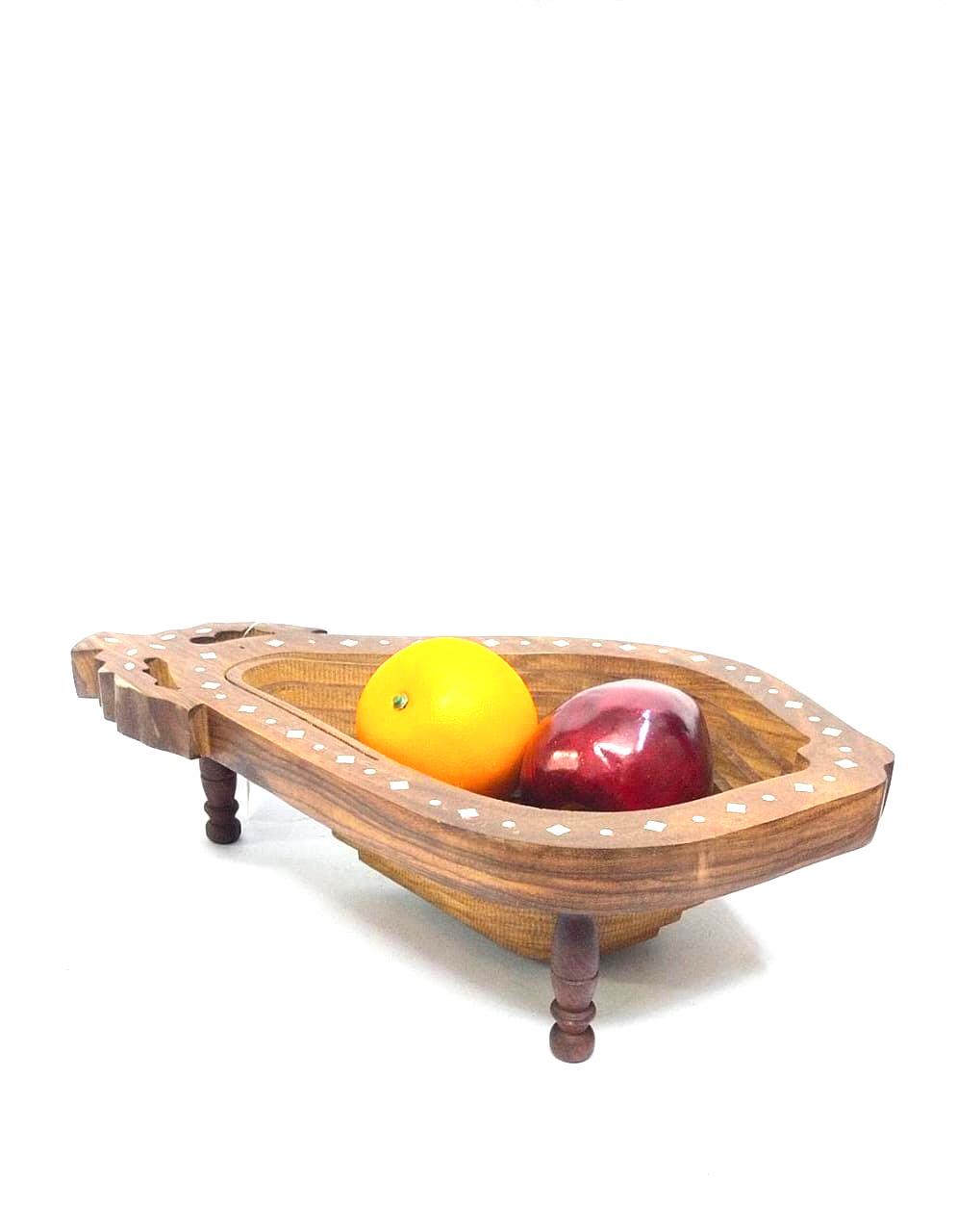 Wooden Unique Open & Close Stylish Platters Fruit Snacks From Tamrapatra