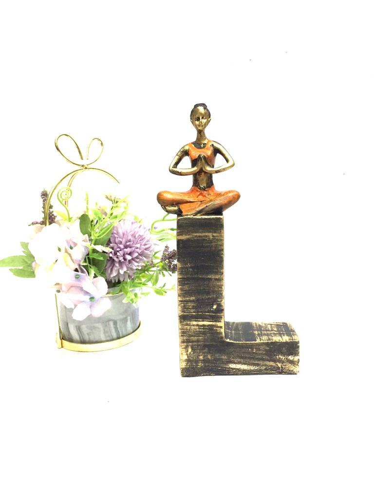 Love Yoga Sitting On Letters Exclusive Set Of 4 Unique Home Décor Tamrapatra
