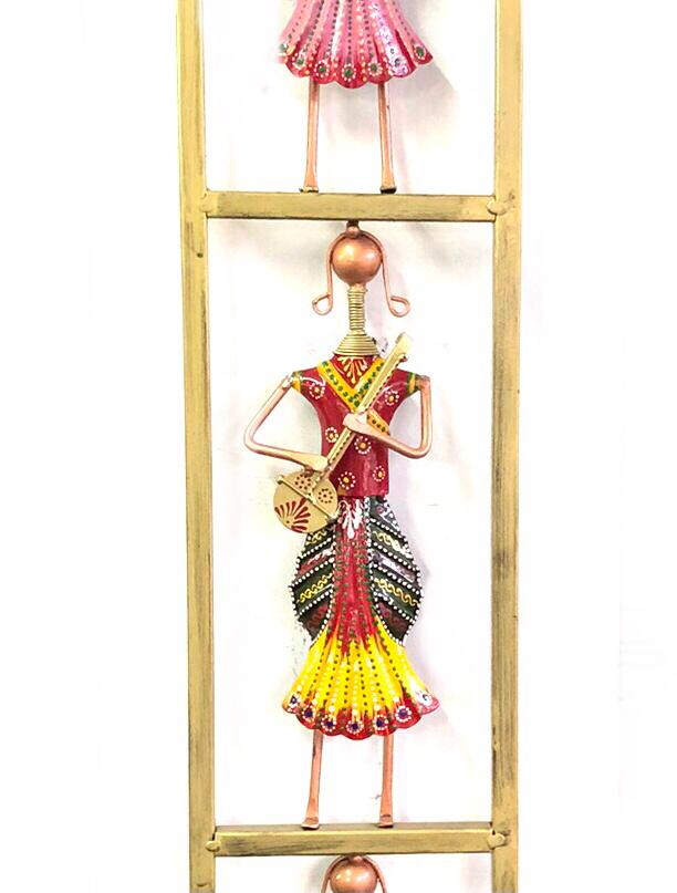 3 Standing Lady Musicians In Vertical Frame To Beautify Pillars By Tamrapatra