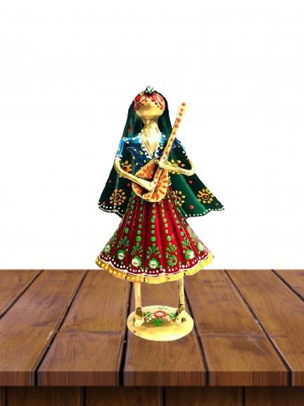 Standing Lady Playing Various Instruments Musical Theme Tamrapatra