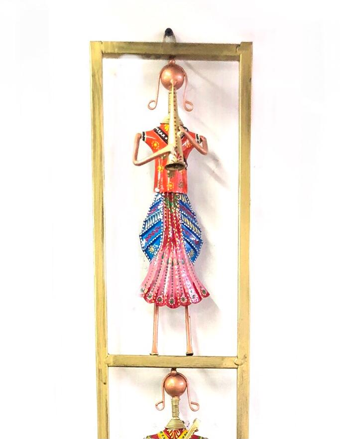 3 Standing Lady Musicians In Vertical Frame To Beautify Pillars By Tamrapatra