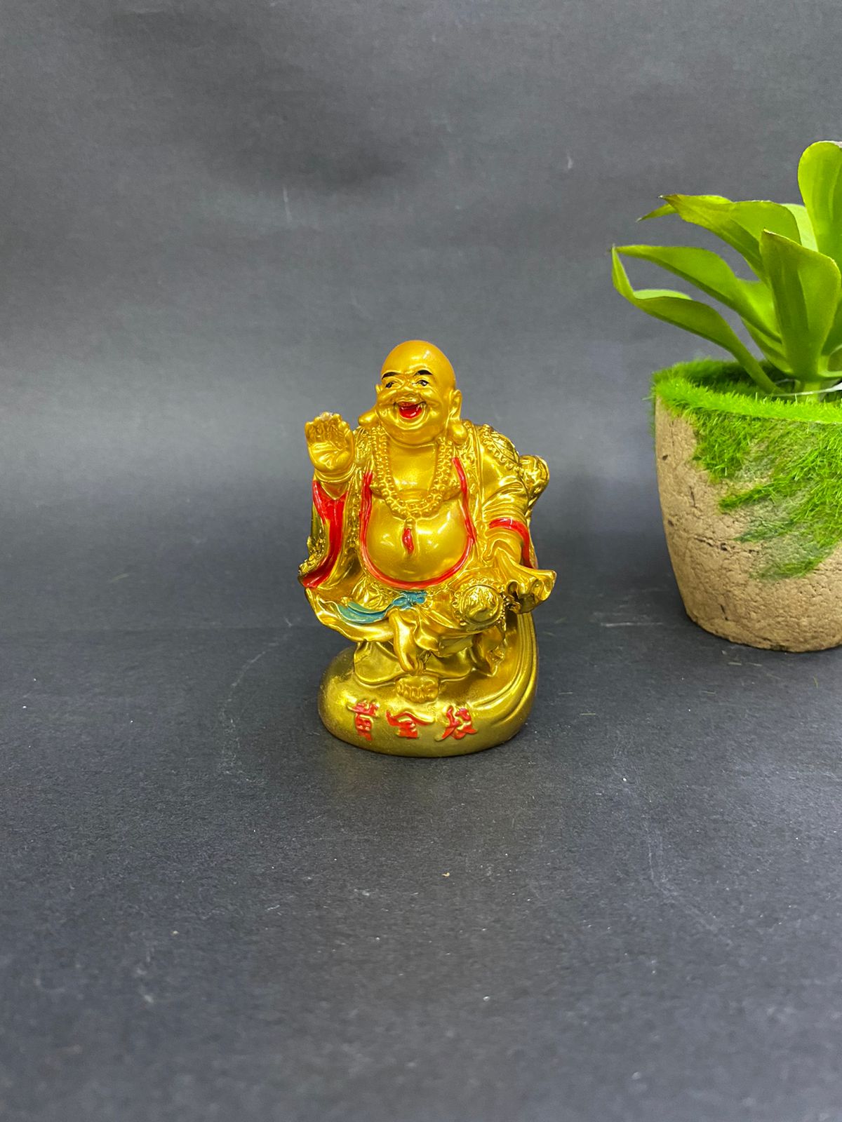 Laughing Buddha Golden Shades In Various Designs Gifting's Form Tamrapatra