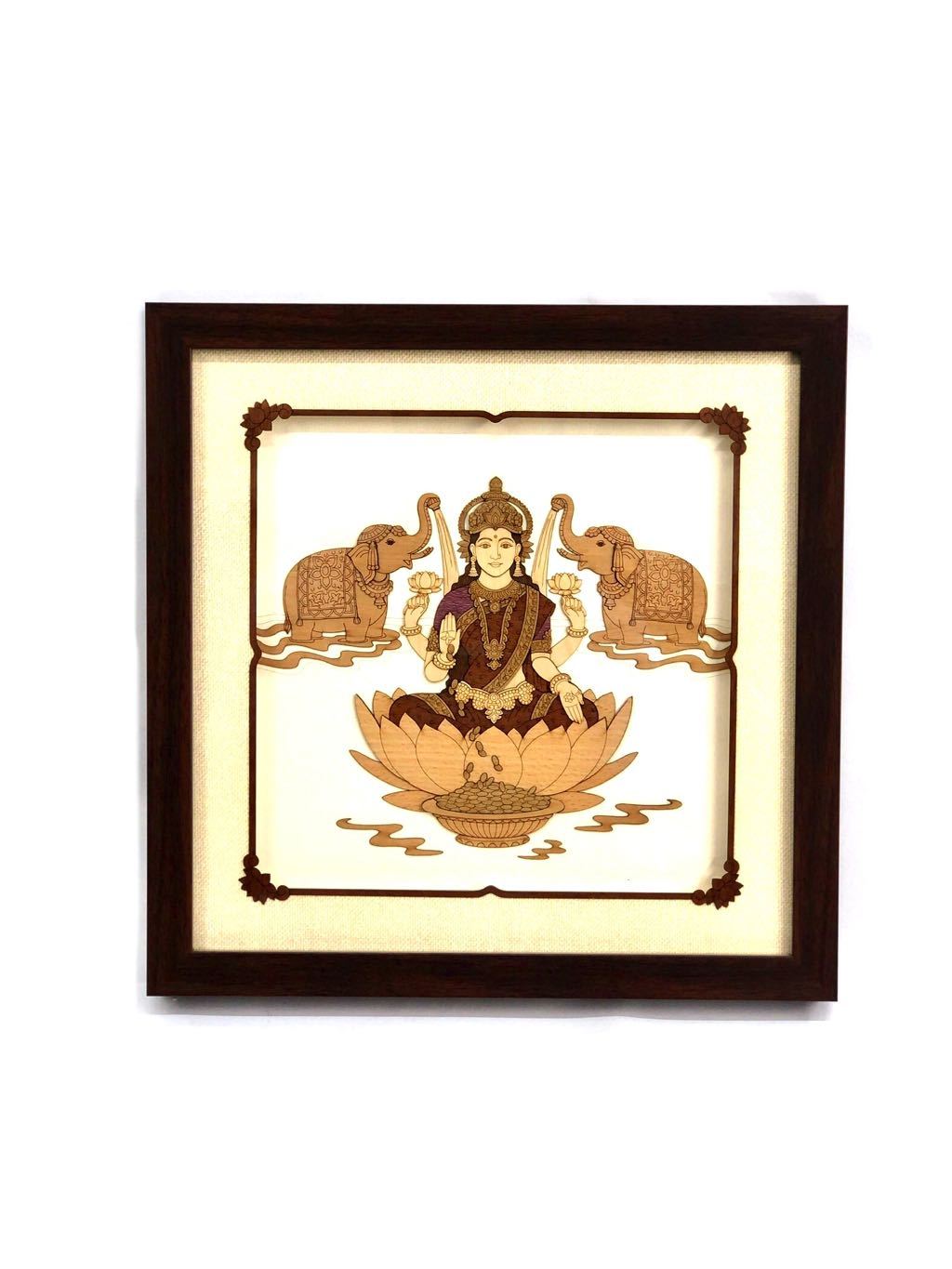 Goddess Lakshmi Wall Hanging Exclusive Wood Handcrafts Frames At Tamrapatra