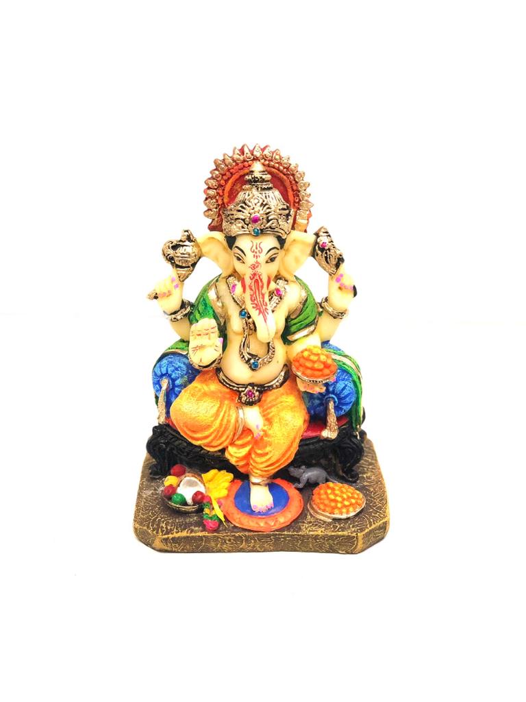 Lal Bagh Ka Raja Ganesha Deity Resin Creations Hand Painting From Tamrapatra