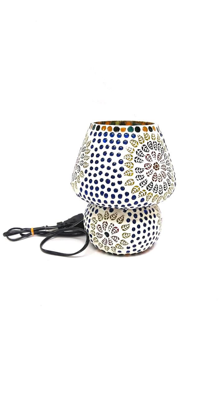 Striking Bright Lights Table Lamp In Modern Shape Glass Art From Tamrapatra