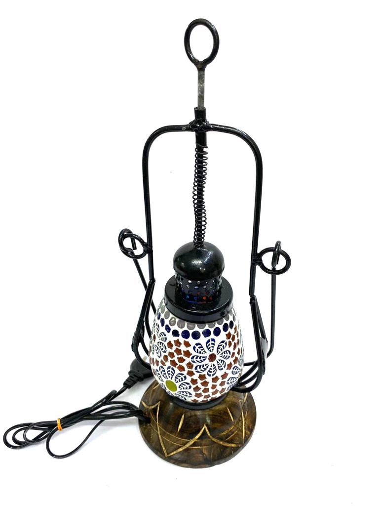 Ambience With Wonderful Mosaic Lamps Medium & Wooden Base By Tamrapatra