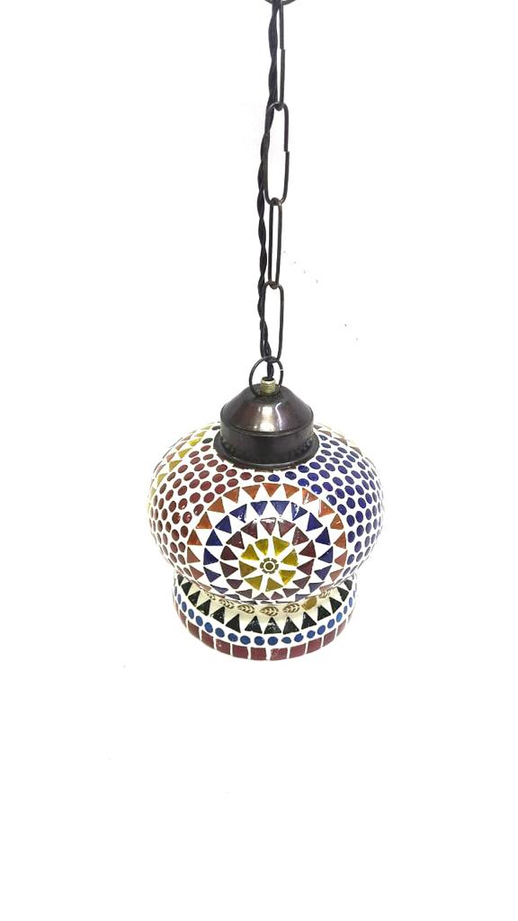 Excellent Glass Craftmanship On Mosaic Hanging Lamps Bell Shaped By Tamrapatra