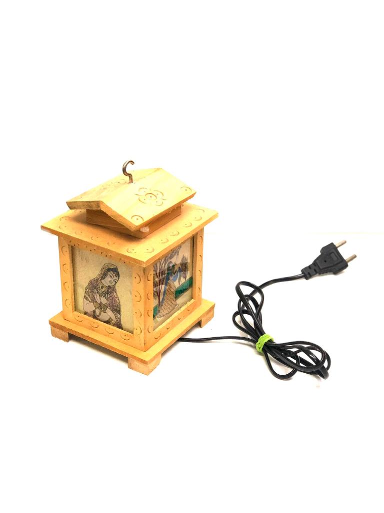 Handcrafted Wooden Lamps Decorated With Royal Touch Décor By Tamrapatra