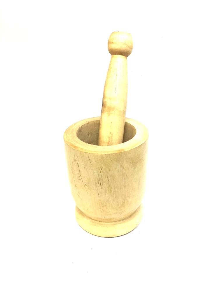 Mortar & Pestle Wooden Handicrafts Dinning Accessories From Tamrapatra