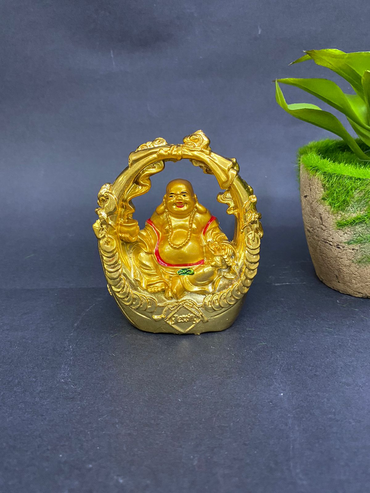 Laughing Buddha Golden Shades In Various Designs Gifting's Form Tamrapatra