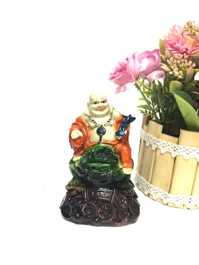 Laughing Buddha In Various Shades Lucky Range Collectible From Tamrapatra