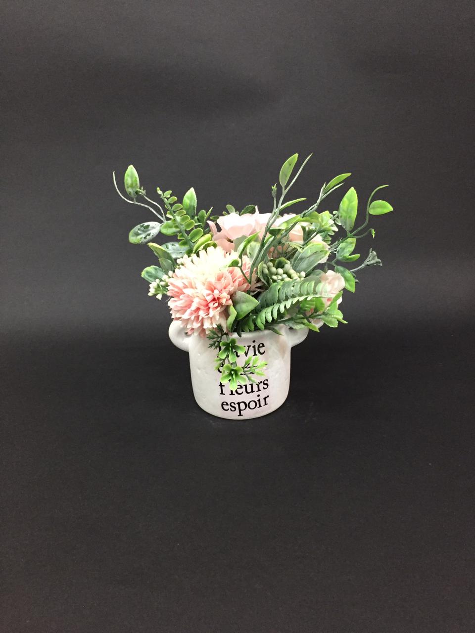 Life In Bloom Hope Quoted Pots With Floral Arrangement Décor By Tamrapatra