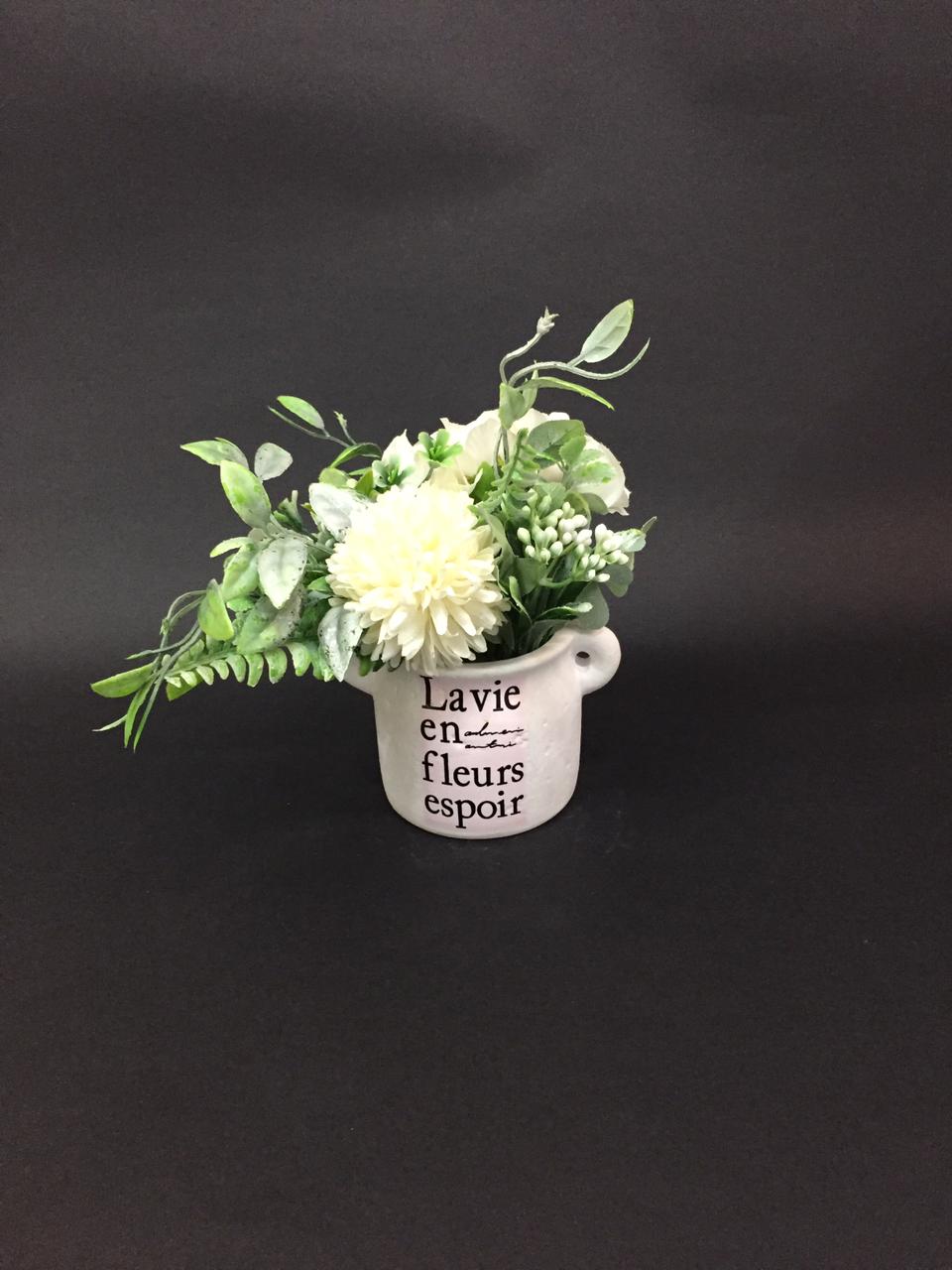 Life In Bloom Hope Quoted Pots With Floral Arrangement Décor By Tamrapatra