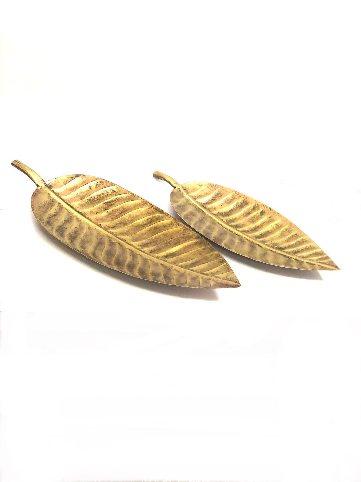 Leaf Platter Unique Way Of Serving Snacks Metal Handmade From Tamrapatra