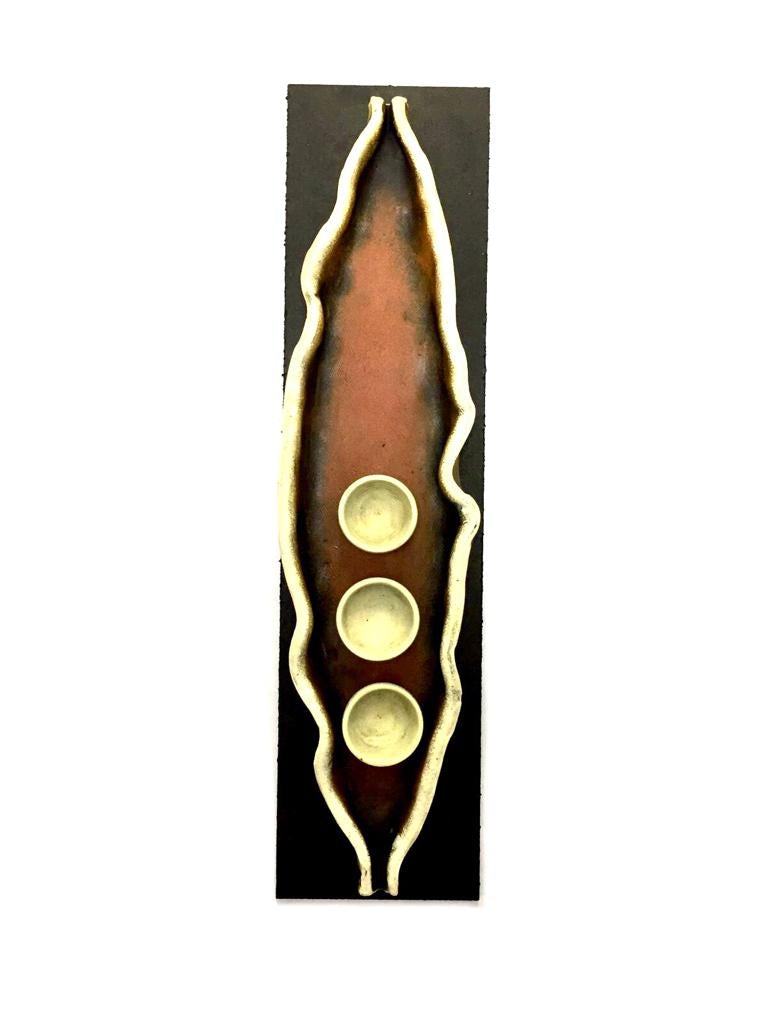 Brown Votives On Nature Inspired Leaf Wall Décor Hanging New Tamrapatra