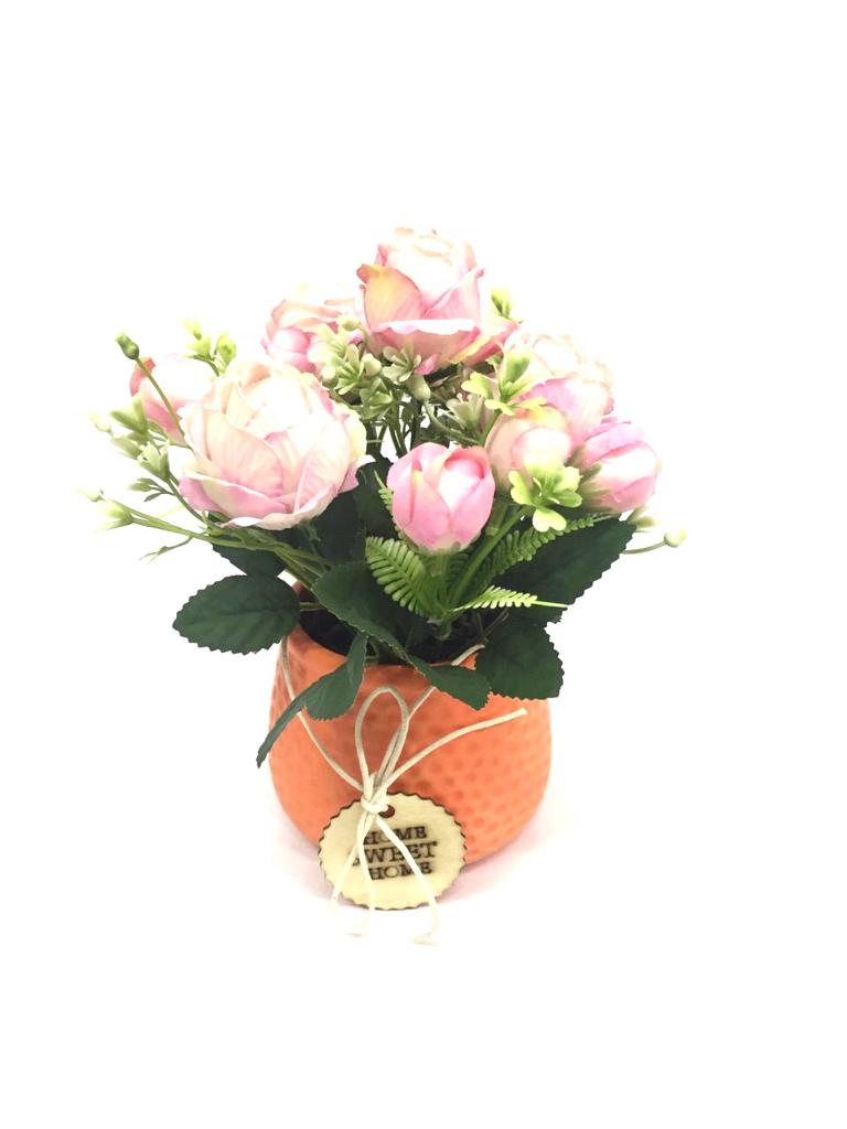 Hammered Home Sweet Home Ceramic Flower Pots In Modern Shades Tamrapatra