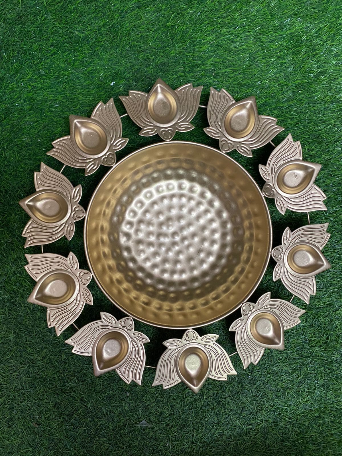 Lotus Designer Metal Pots Lights & Flower Decoration Home Office Tamrapatra