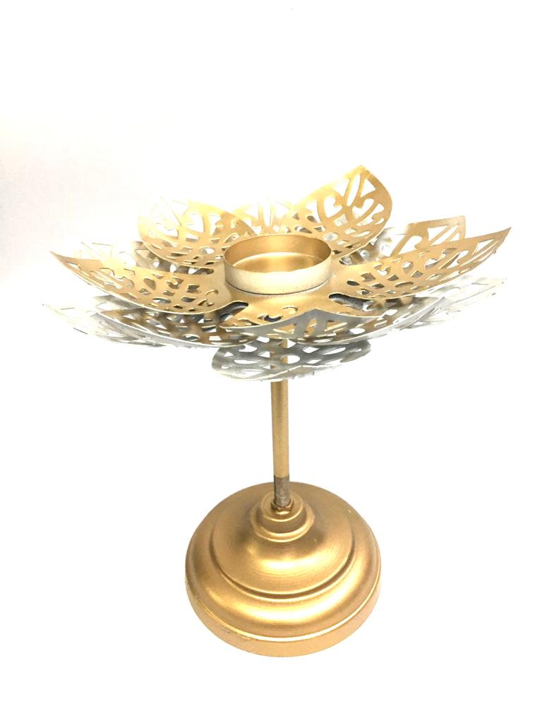 Kamal White Urli With Carving Stand In Various Sizes With Holder By Tamrapatra