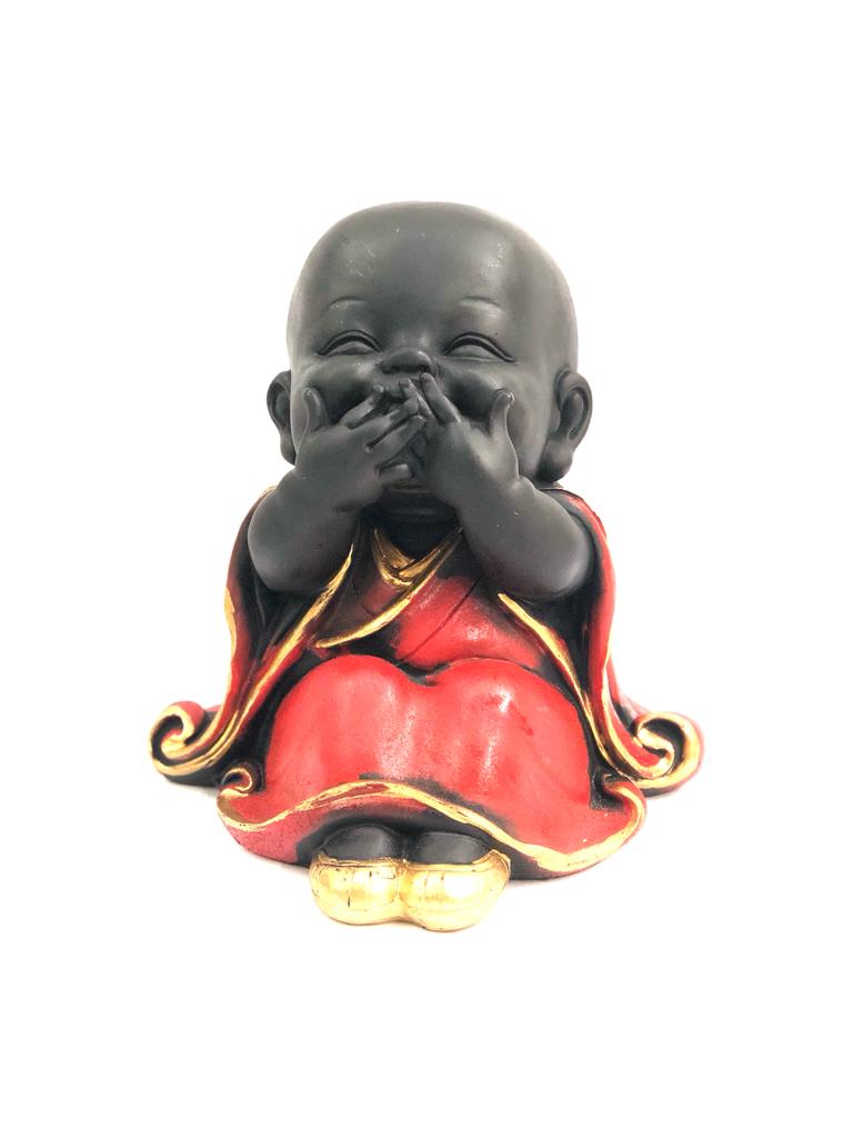 Big Happy Monks Lovely Resin Creations Set Of 3 In Cool Colors By Tamrapatra