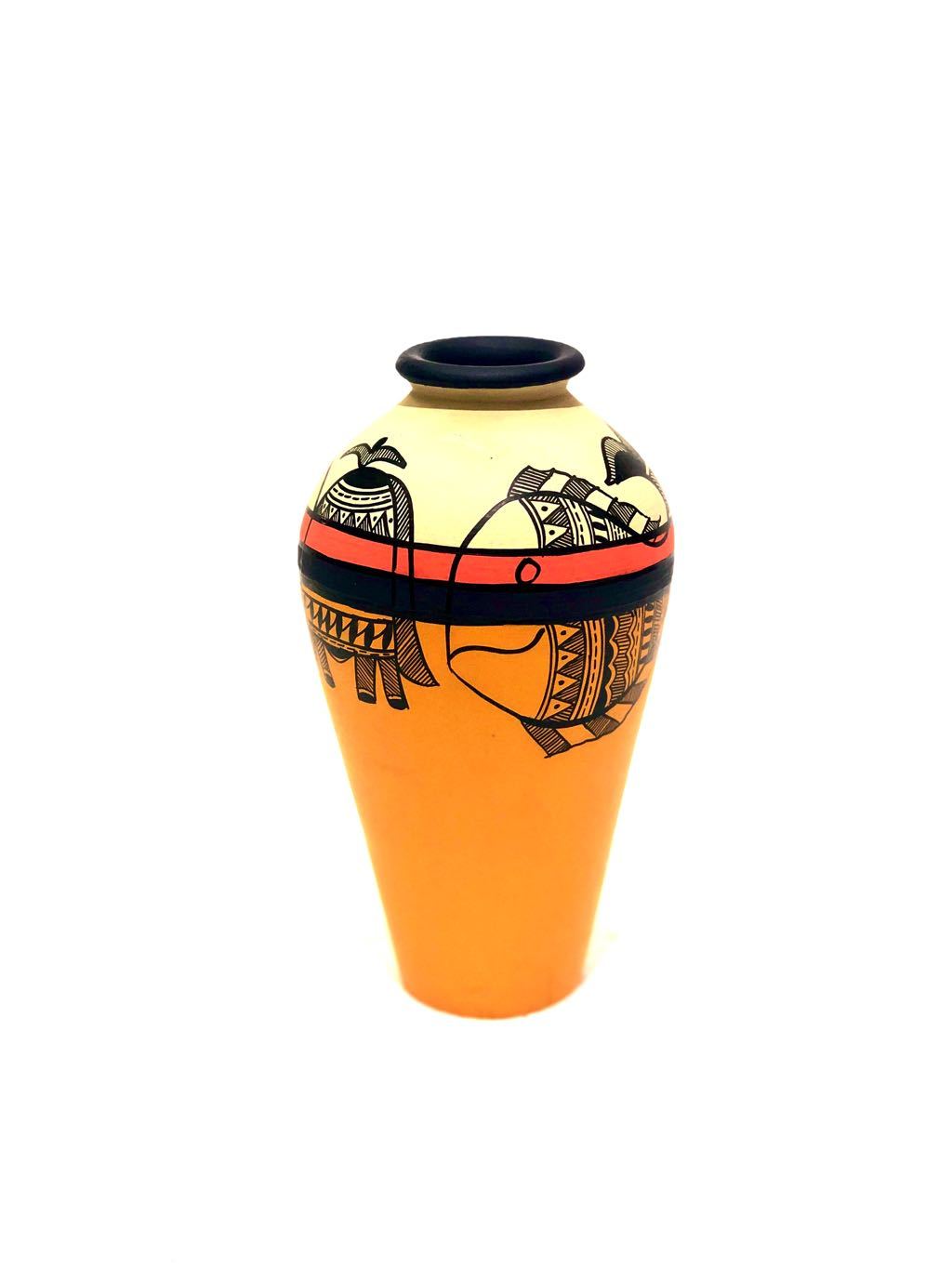 Madhubani Hand Painted Bottle Shape Pots By Skilled Artisans Tamrapatra - Tamrapatra