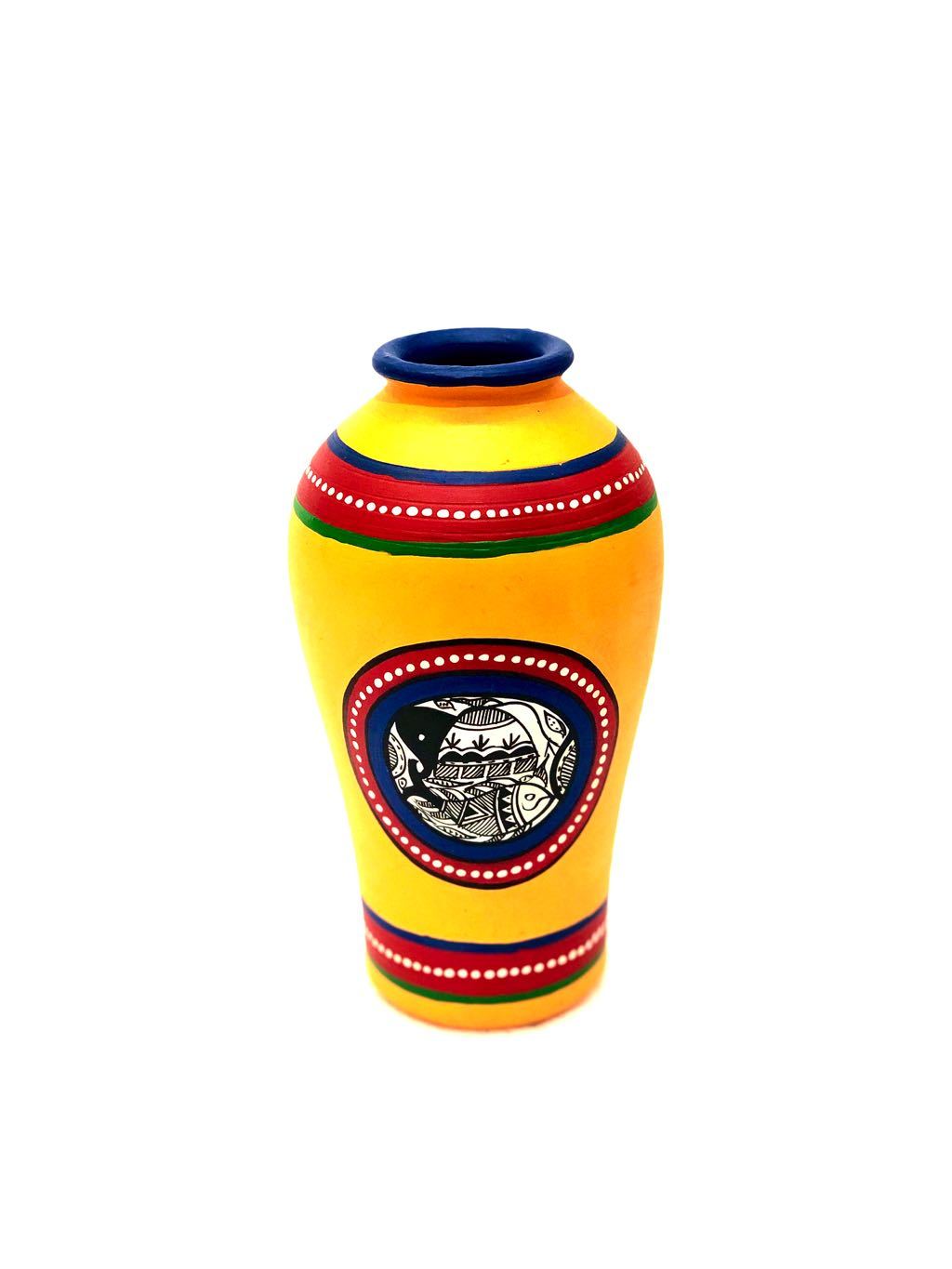 Madhubani Hand Painted Bottle Shape Pots By Skilled Artisans Tamrapatra - Tamrapatra