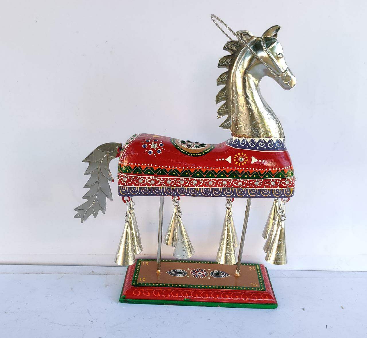 Majestic Horse On Stand & Chiming Bells Handicraft Supplier Tamrapatra