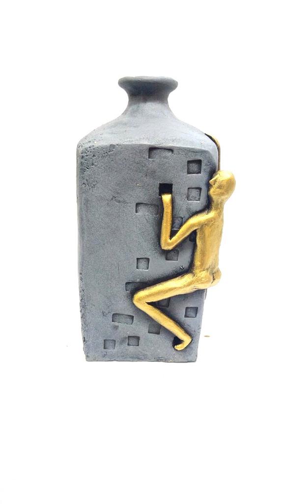 Big Wonderful Terracotta Thinker Man Pot Series In Various Shades From Tamrapatra