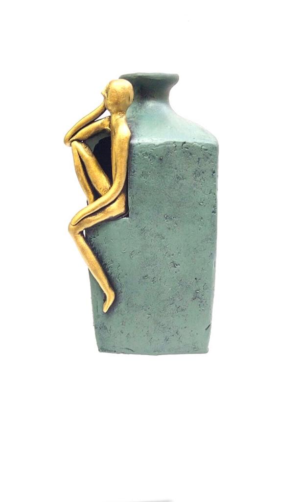 Big Wonderful Terracotta Thinker Man Pot Series In Various Shades From Tamrapatra