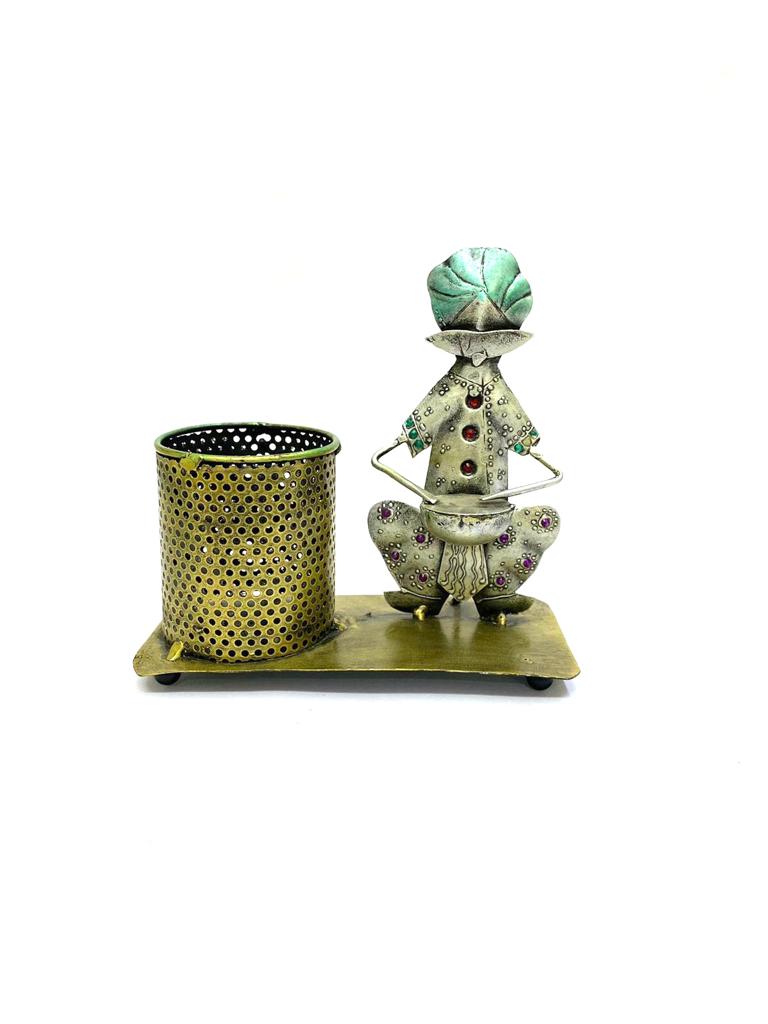 Metallic Musical Theme Metal Pen Stand Multipurpose Holders Tamrapatra