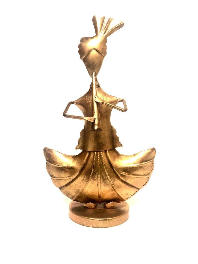 Modern Musician Playing Instruments Gold Metal Artifacts By Tamrapatra - Tamrapatra